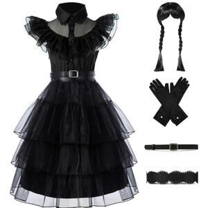 Girls Black Tulle Costume Dress